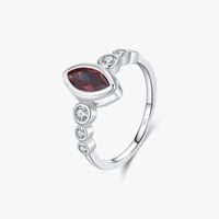 Elegant Simple Style Horse Eye Sterling Silver Plating Inlay Zircon Rhodium Plated Rings main image 6