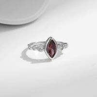 Elegant Simple Style Horse Eye Sterling Silver Plating Inlay Zircon Rhodium Plated Rings main image 5