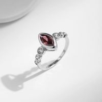 Elegant Simple Style Horse Eye Sterling Silver Plating Inlay Zircon Rhodium Plated Rings main image 3
