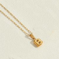Simple Style Letter Stainless Steel Plating 14k Gold Plated Pendant Necklace sku image 2