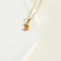 Simple Style Letter Stainless Steel Plating 14k Gold Plated Pendant Necklace sku image 3
