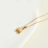 Simple Style Letter Stainless Steel Plating 14k Gold Plated Pendant Necklace sku image 9