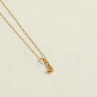 Simple Style Letter Stainless Steel Plating 14k Gold Plated Pendant Necklace sku image 11