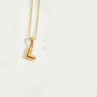 Simple Style Letter Stainless Steel Plating 14k Gold Plated Pendant Necklace sku image 5