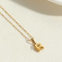Simple Style Letter Stainless Steel Plating 14k Gold Plated Pendant Necklace sku image 15