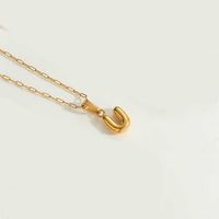 Simple Style Letter Stainless Steel Plating 14k Gold Plated Pendant Necklace sku image 18