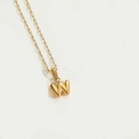 Simple Style Letter Stainless Steel Plating 14k Gold Plated Pendant Necklace sku image 20