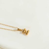 Simple Style Letter Stainless Steel Plating 14k Gold Plated Pendant Necklace sku image 23