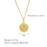 304 Stainless Steel 18K Gold Plated IG Style Plating Sunflower Pendant Necklace main image 3