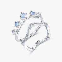 Elegant Einfacher Stil Wellen Krone Sterling Silber Überzug Inlay Zirkon Überzogen Mit Rhodium Ringe main image 10