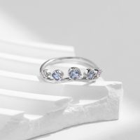 Elegant Einfacher Stil Wellen Krone Sterling Silber Überzug Inlay Zirkon Überzogen Mit Rhodium Ringe main image 5