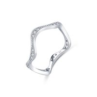Elegant Einfacher Stil Wellen Krone Sterling Silber Überzug Inlay Zirkon Überzogen Mit Rhodium Ringe sku image 1