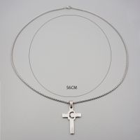 Casual Simple Style Cross Letter 304 Stainless Steel Titanium Steel Unisex Pendant Necklace main image 2