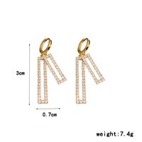 1 Pair Glam Shiny Rectangle Plating Inlay Alloy Zircon Drop Earrings main image 2