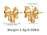 1 Pair Sweet Bow Knot Plating Copper Ear Studs main image 2