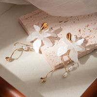 1 Pair Elegant Sweet Flower Plating 304 Stainless Steel Arylic Gold Plated Drop Earrings main image 5
