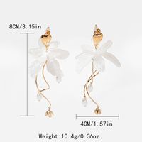 1 Pair Elegant Sweet Flower Plating 304 Stainless Steel Arylic Gold Plated Drop Earrings sku image 1