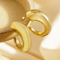 1 Pair Classic Style C Shape Horns Plating 304 Stainless Steel 18K Gold Plated Ear Studs main image 5