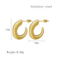 1 Pair Classic Style C Shape Horns Plating 304 Stainless Steel 18K Gold Plated Ear Studs sku image 4