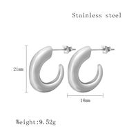1 Pair Classic Style C Shape Horns Plating 304 Stainless Steel 18K Gold Plated Ear Studs sku image 2