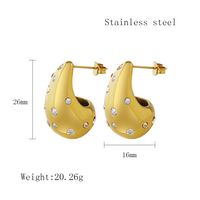 1 Pair Elegant Vintage Style Geometric Plating Inlay 304 Stainless Steel Artificial Pearls Rhinestones 18K Gold Plated Ear Studs sku image 10