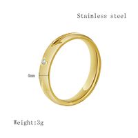 304 Stainless Steel 18K Gold Plated Simple Style Polishing Plating Inlay Heart Shape Arrow Rhinestones Rings main image 2