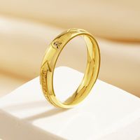 304 Stainless Steel 18K Gold Plated Simple Style Polishing Plating Inlay Heart Shape Arrow Rhinestones Rings sku image 5