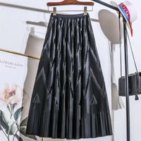 Summer Spring Autumn Casual Solid Color Polyester Maxi Long Dress Skirts main image 2