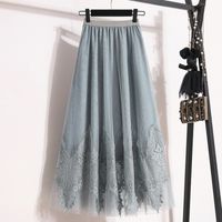 Summer Spring Autumn Basic Classic Style Solid Color Polyester Maxi Long Dress Skirts main image 4