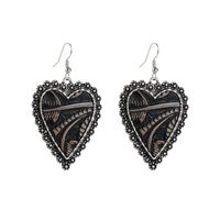 1 Pair Vintage Style Romantic Heart Shape Plating Pu Leather Alloy Drop Earrings main image 6