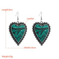 1 Pair Vintage Style Romantic Heart Shape Plating Pu Leather Alloy Drop Earrings main image 2
