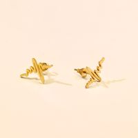 1 Pair Simple Style Electrocardiogram Plating 304 Stainless Steel Ear Studs main image 6