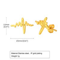 1 Pair Simple Style Electrocardiogram Plating 304 Stainless Steel Ear Studs sku image 1