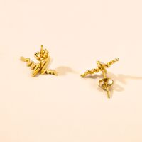 1 Pair Simple Style Electrocardiogram Plating 304 Stainless Steel Ear Studs main image 7