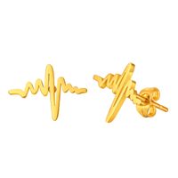 1 Pair Simple Style Electrocardiogram Plating 304 Stainless Steel Ear Studs main image 8