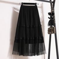 Summer Spring Autumn Basic Classic Style Solid Color Polyester Maxi Long Dress Skirts main image 3