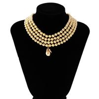 Elegant Geometric Artificial Pearl Women's Layered Necklaces sku image 3