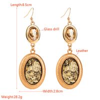 1 Pair Glam Classical Oval Plating Inlay Alloy Pu Glass Drop Earrings main image 2