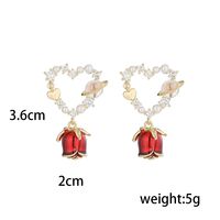 1 Pair Ig Style Simple Style Rose Plating Inlay Copper Drop Earrings main image 2