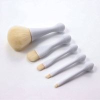 Vintage Style White Champagne Black Artificial Fiber Wooden Handle Plastic Handle Makeup Brushes 1 Set sku image 1