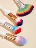 Simple Style Classic Style White Artificial Fiber Wooden Handle Makeup Brushes 1 Set main image 4