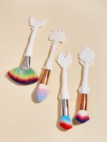 Simple Style Classic Style White Artificial Fiber Wooden Handle Makeup Brushes 1 Set main image 3
