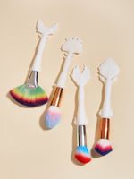 Simple Style Classic Style White Artificial Fiber Wooden Handle Makeup Brushes 1 Set main image 1