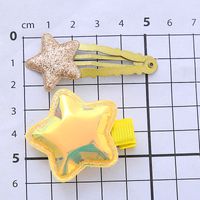 Girl's Simple Style Star Solid Color Alloy Stoving Varnish Hair Clip main image 2
