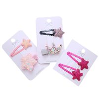 Girl's Simple Style Star Solid Color Alloy Stoving Varnish Hair Clip main image 5