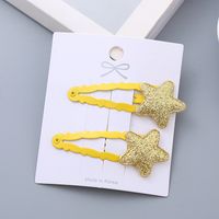 Girl's Simple Style Star Solid Color Alloy Stoving Varnish Hair Clip sku image 4