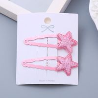Girl's Simple Style Star Solid Color Alloy Stoving Varnish Hair Clip sku image 1