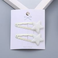 Girl's Simple Style Star Solid Color Alloy Stoving Varnish Hair Clip sku image 2