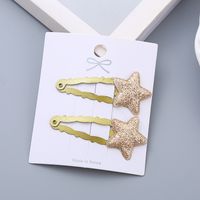 Girl's Simple Style Star Solid Color Alloy Stoving Varnish Hair Clip sku image 5