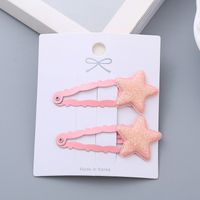 Girl's Simple Style Star Solid Color Alloy Stoving Varnish Hair Clip sku image 6